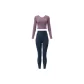 Berry Purple Long-Sleeved Top+Whale Blue Pants