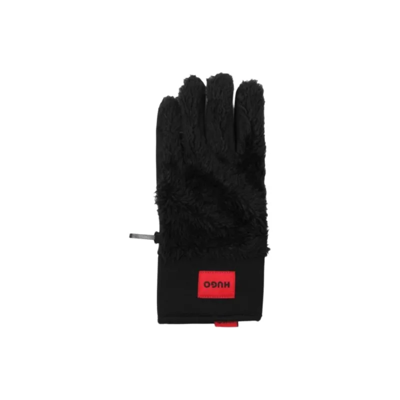 HUGO BOSS Polyester, Recycled Polyester, Elastane Gloves Men's Black-1