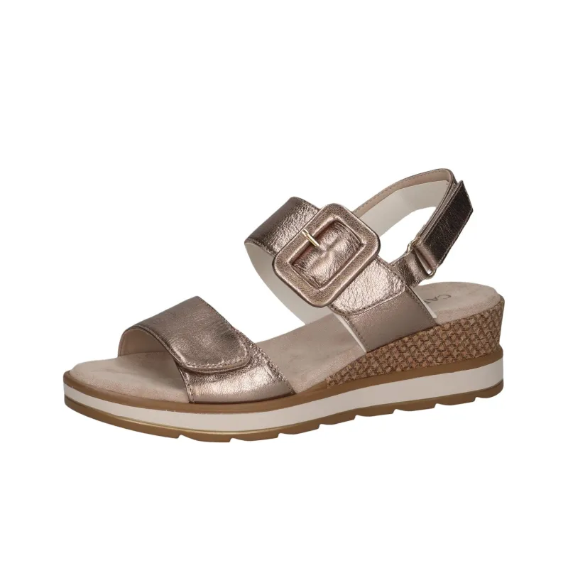 CAPRICE Bernadette One Strap Sandals 5.5cm Women's Gold-2