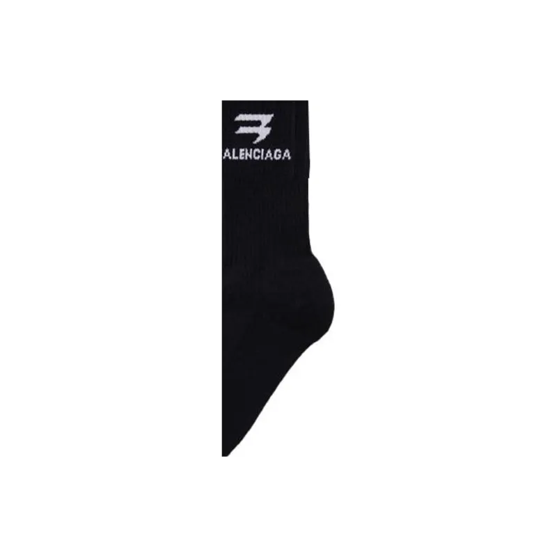 Balenciaga SS23 Knee-High Socks Regular Fit Unisex Black-2
