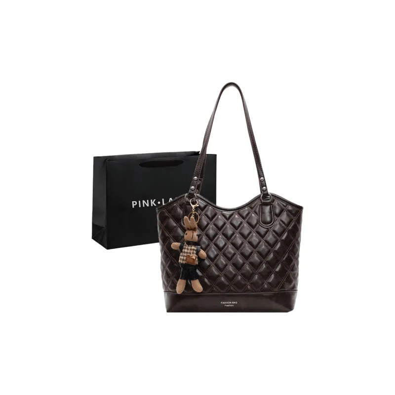 PINK·LAND PU Shoulder Bag Tote Shoulder Bag Women's Brown/Coffee/Black/Burgundy-7