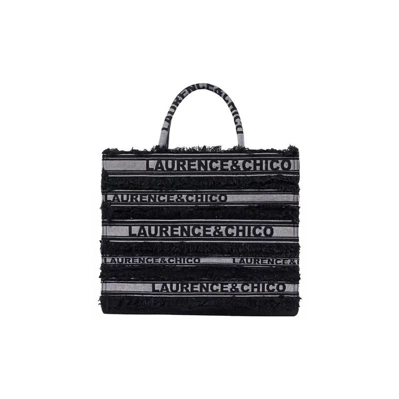 Laurence & Chico Cotton Tote Bag Handbag Small Size Women's Black-2