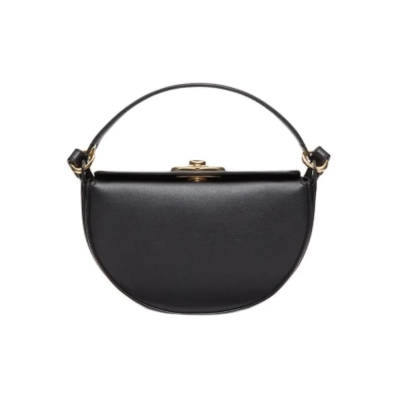 Valentino Shiny Calfskin One Shoulder Handbag Mini Women's Black-2