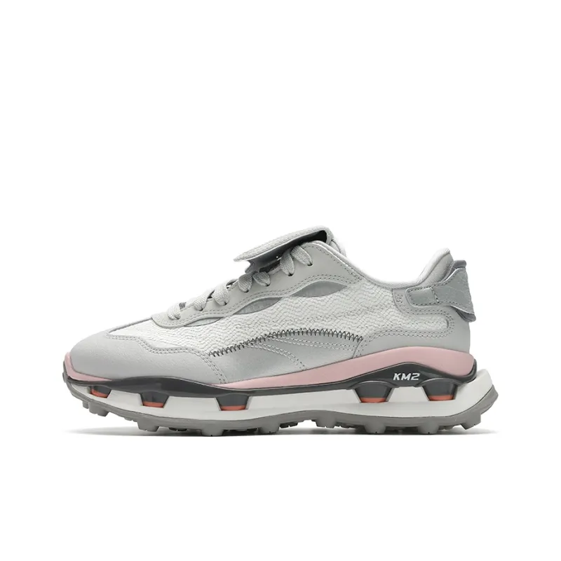 FILA KM2 Wear-Resistant Slip-Resistant Low-Top Casual Shoes Women's Silver Gray-0