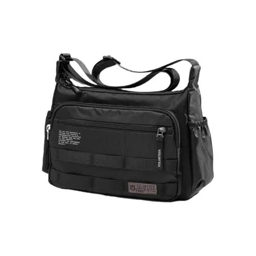 Volunteer Nylon Fabric Crossbody Bag Unisex Multicolor