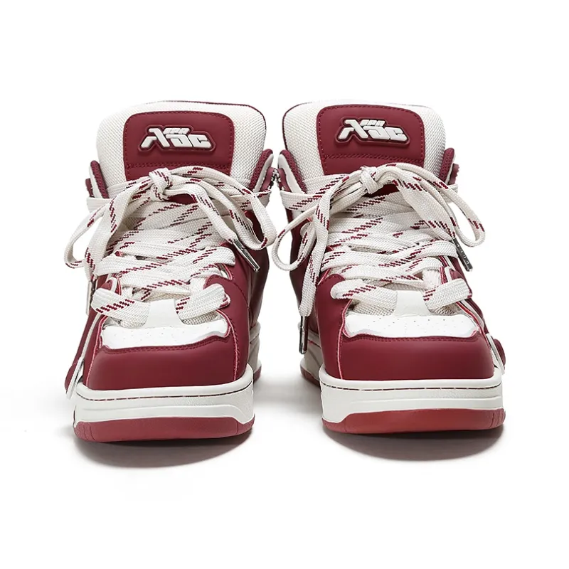 ADCDAVINCI Time Wheel Series Height Increasing Slip Resistant High Top Skateboard Shoes Unisex Red-4