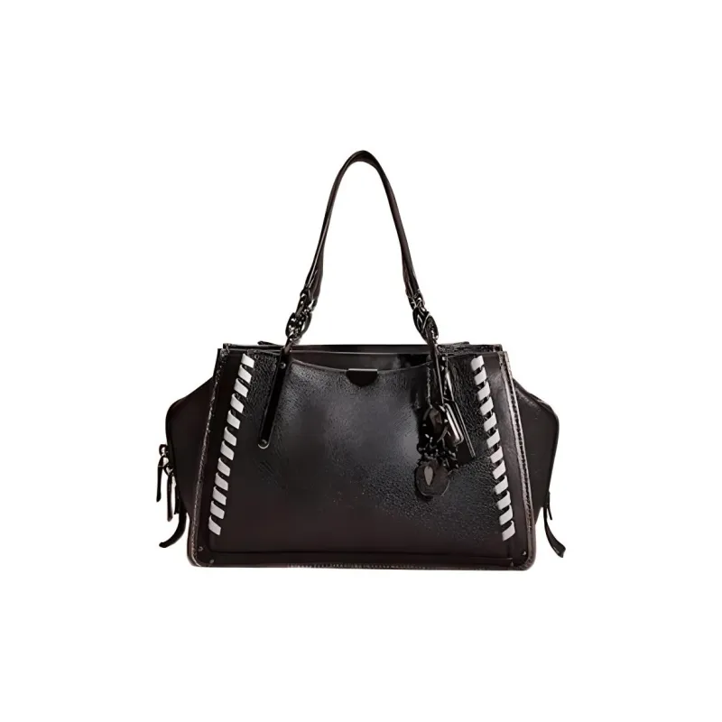 COACH Dreamer Glossy Pebbled Leather Handbag Shoulder Bag Crossbody Bag Large Size Women's Black-0