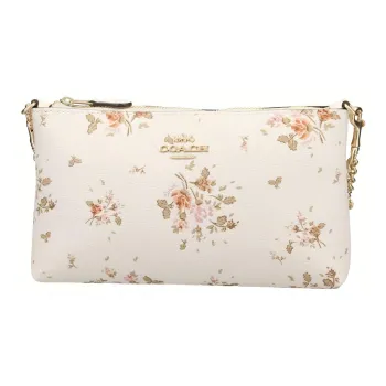 COACH Zip Top Crossbody Cow Leather Pillow Bag Shoulder Bag Crossbody Bag Small Size Women's Ecru