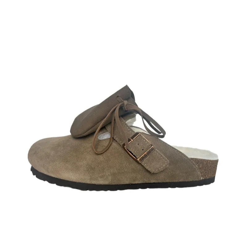 EBLIS HUNGI Cork Sole Slip-Resistant Abrasion-Resistant Wrap-toe Slippers Unisex-36