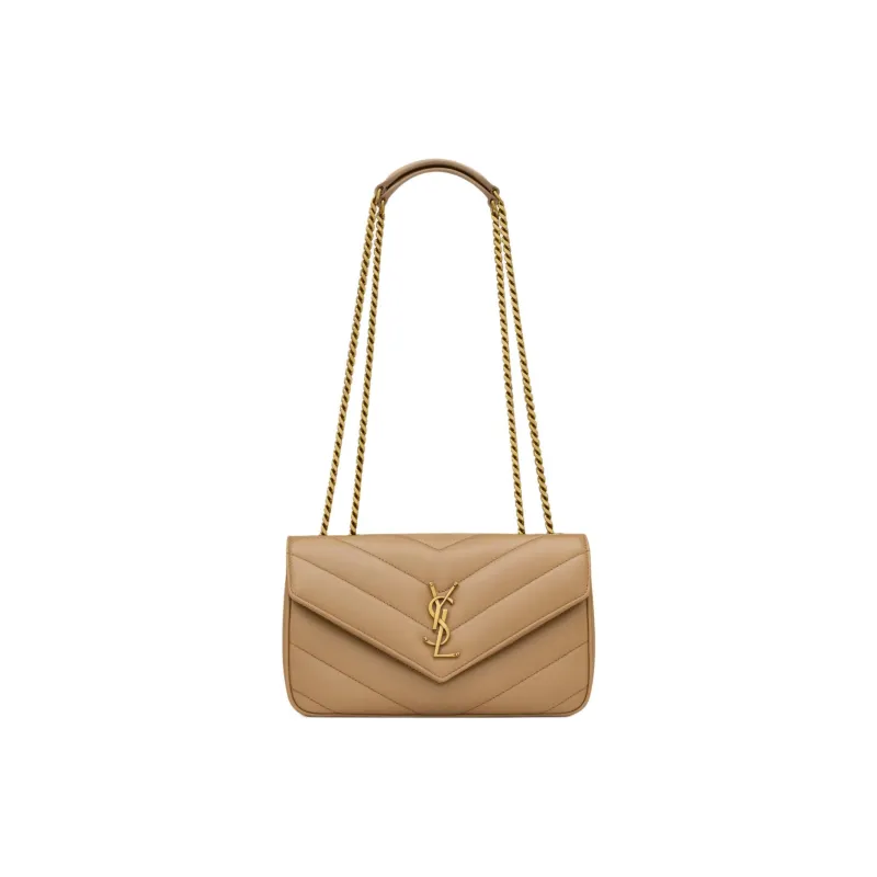 SAINT LAURENT LOULOU Sheepskin Handbag, Shoulder Bag Trumpets Women's Brown-0