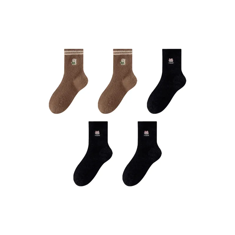MIIOW Trend Party Series Mid Calf Socks Women's 5 Pack-8