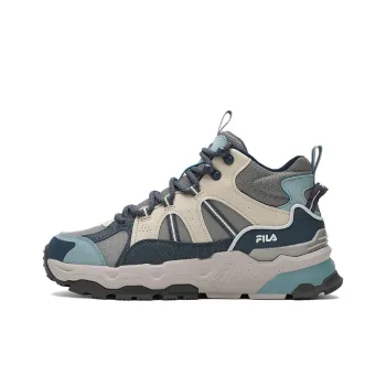 FILA Shock Absorbers With Slip Resistant And Abrasion Resistant Properties High Top Chunky Sneakers Women's Gray Blue