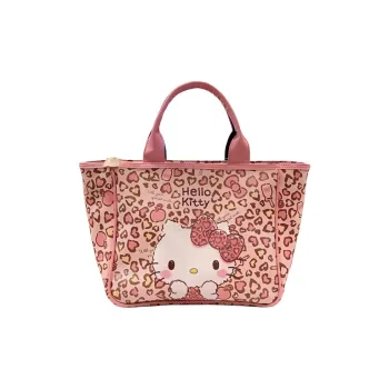 Sanrio Litchi Grain Leather Tote Bag Shopping Bag Handbag Regular Women's Leopard Print KT