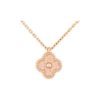 Van Cleef & Arpels 18K Gold Rose Gold Necklaces Unisex Gold