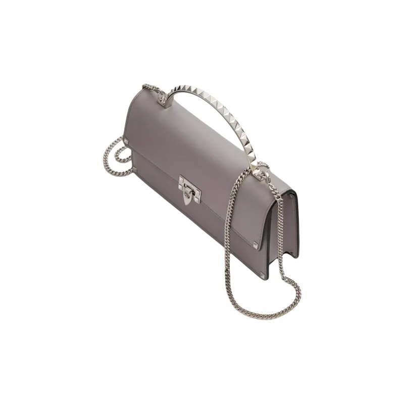 Valentino ROCKSTUD Calfskin Shoulder Bag, Crossbody Bag, Handbag Mini Women's Gray-2