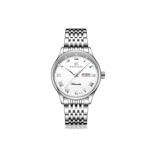 WSK Automatic Mechanical Movement Stainless Steel Strap Men's Watches White Dial