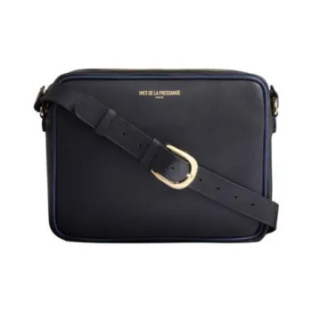 INES DE LA FRESSANGE Cow Leather Crossbody Bag, Shoulder Bag Women's Black