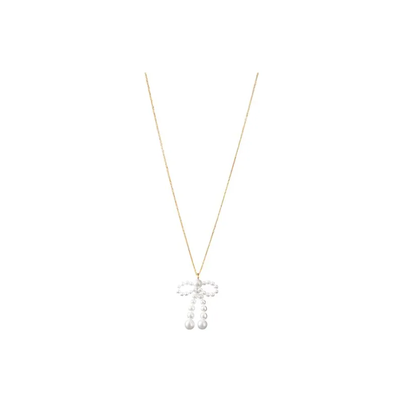 Sophie Bille Brahe 14K Yellow Gold Bow Simple Pendant Necklace-0
