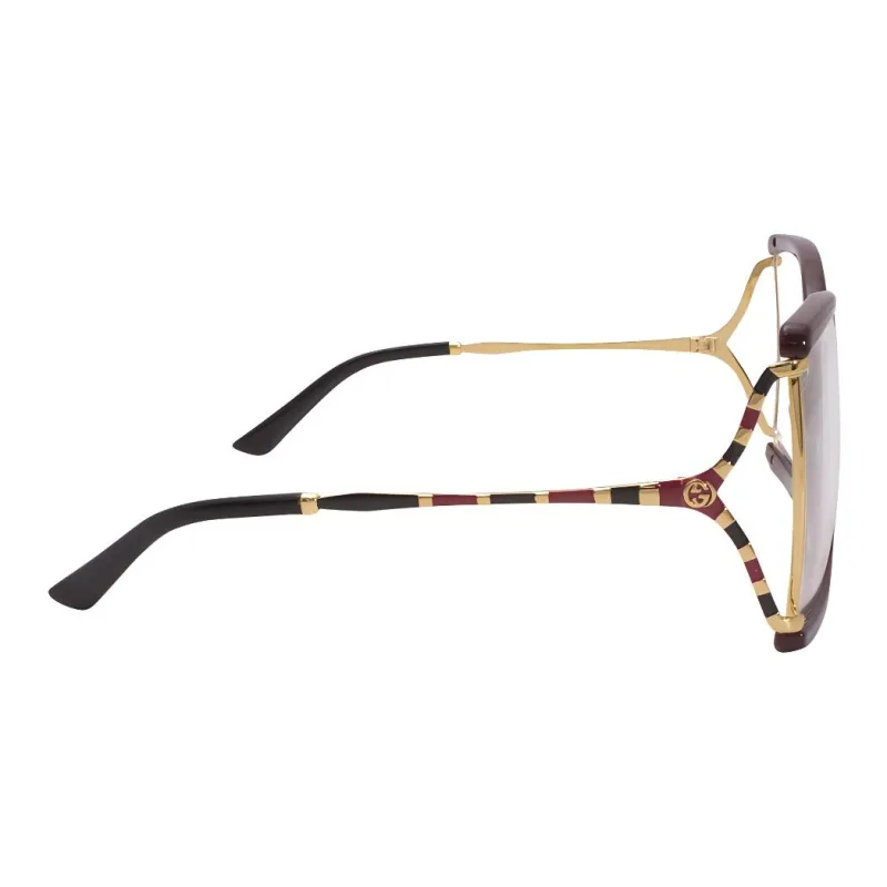GUCCI Acetate Irregular Shape Eyeglass Frames Women's Red-2