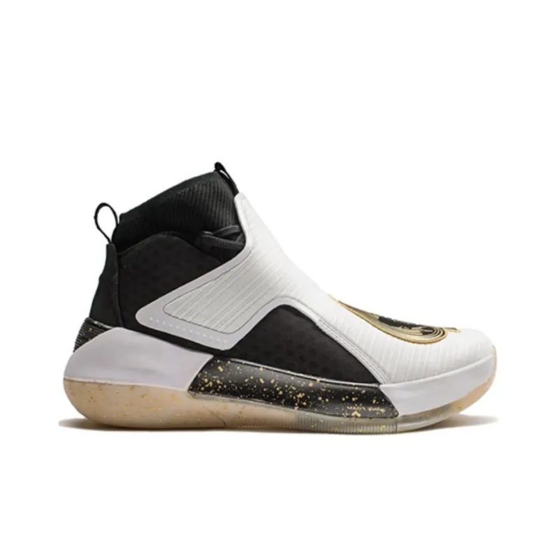 LiNing YuShuai 12 Anti Slip Wear Resistant High Top Basketball Shoes Men's Black Gold-1