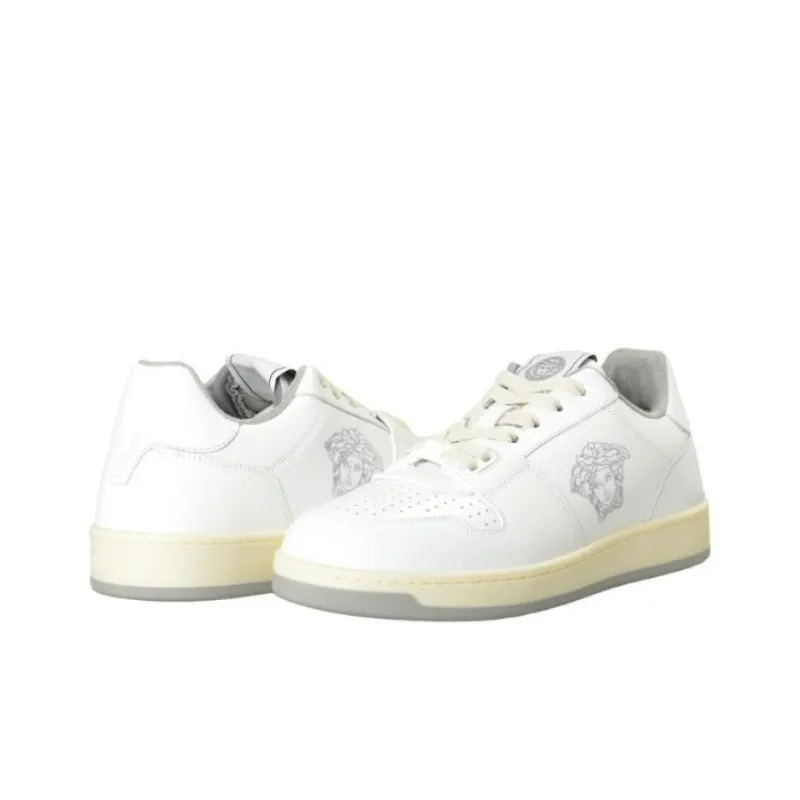 VERSACE Medusa Low Top Skateboard Shoes Men's White-2