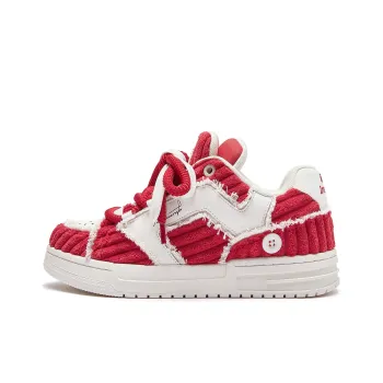 IMARSE Skateboard Shoes Unisex Low Top White/Beige/Red