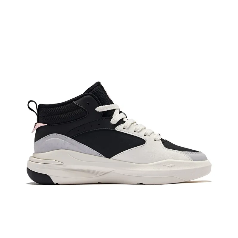 Erke Tang Palace Night Garden 3V2 Warm Anti Slip And Wear Resistant High Top Skateboard Shoes Women's Black Gray White-1