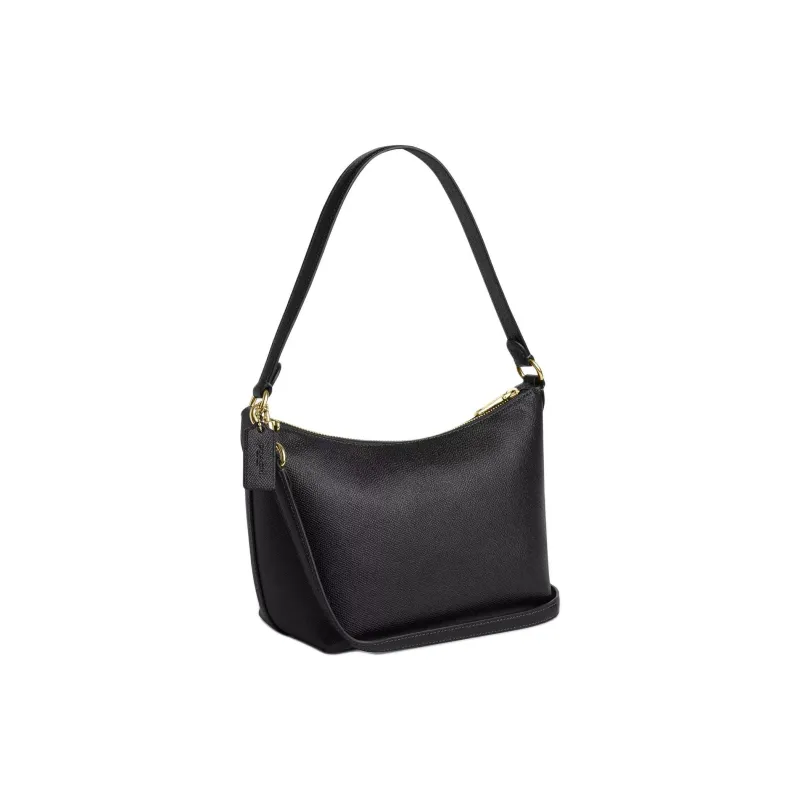 COACH Cross Stitch Leather Portable Crossbody Bag Shoulder Bag Small Size Women's Black-1