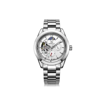 WSK Automatic Mechanical Movement Stainless Steel Watchband Men's Watches White Dial