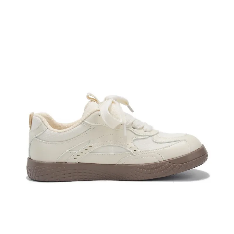 Binya Lightweight Low Top Skateboard Shoes Women's Beige-1