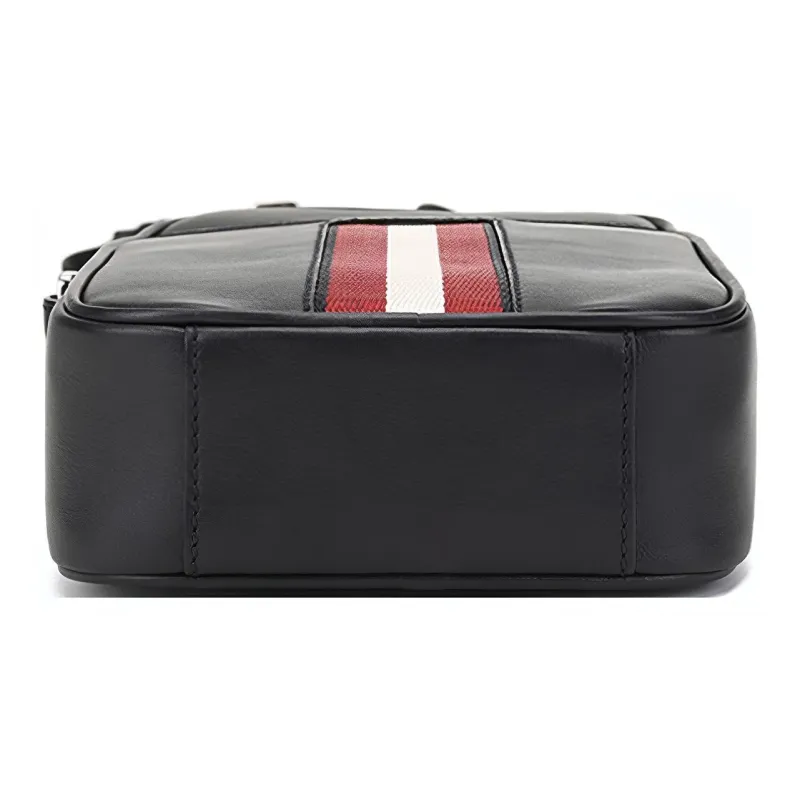 BALLY CADRAN Leather Crossbody Bag, Shoulder Bag Men's Black-4