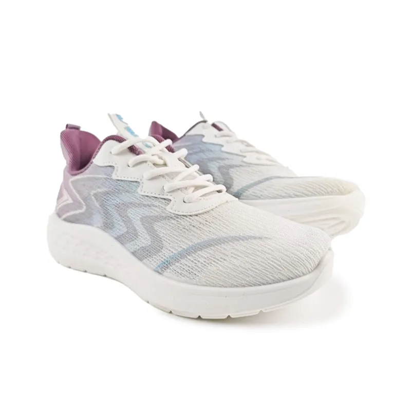 Warrior Anti-Slip And Wear-Resistant Height Increasing Low-Top Running Shoes Women's White Blue Purple-2