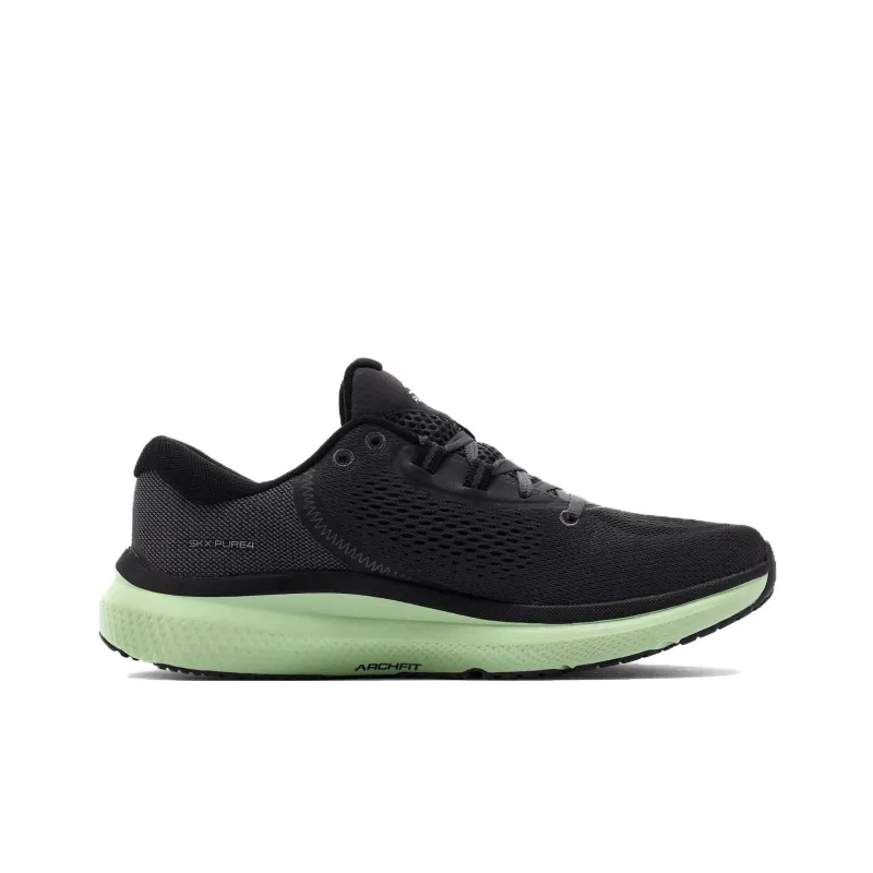 Skechers Durable Breathable Lightweight Low Top Running Shoes Men's Black Cyan-1