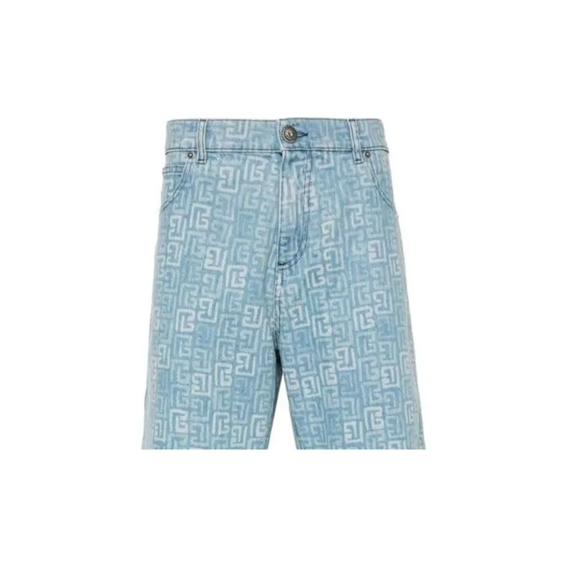BALMAIN 4G motif Straight leg Jeans-5