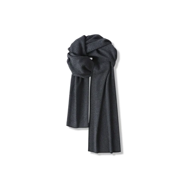 PISHUSHU Polyester Knit Scarves Men's-5