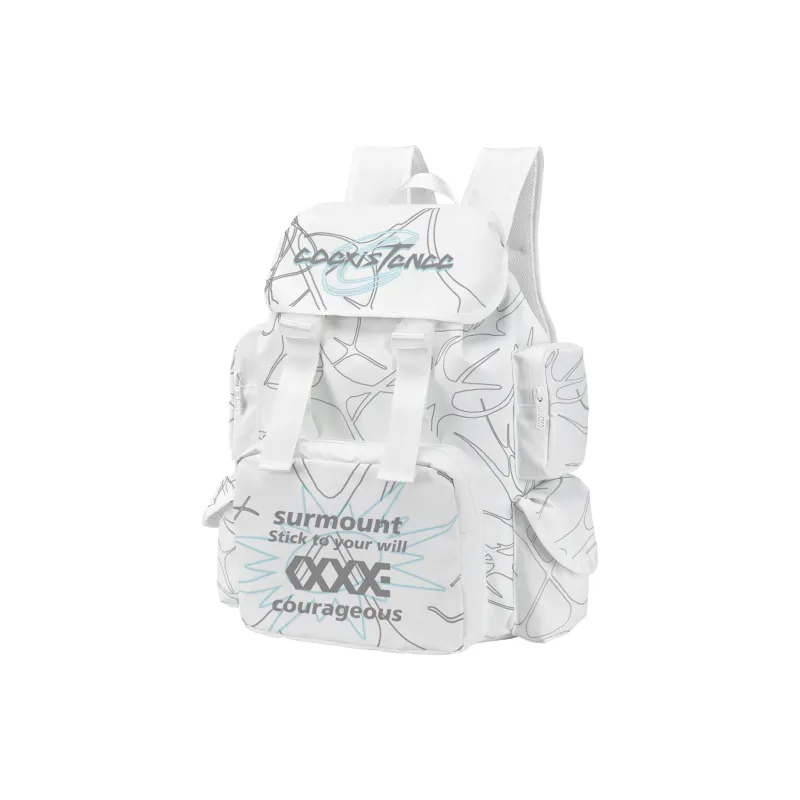 COEXISTENCE Polyester Commute Travel Versatile Backpacks Large Size Unisex White-7