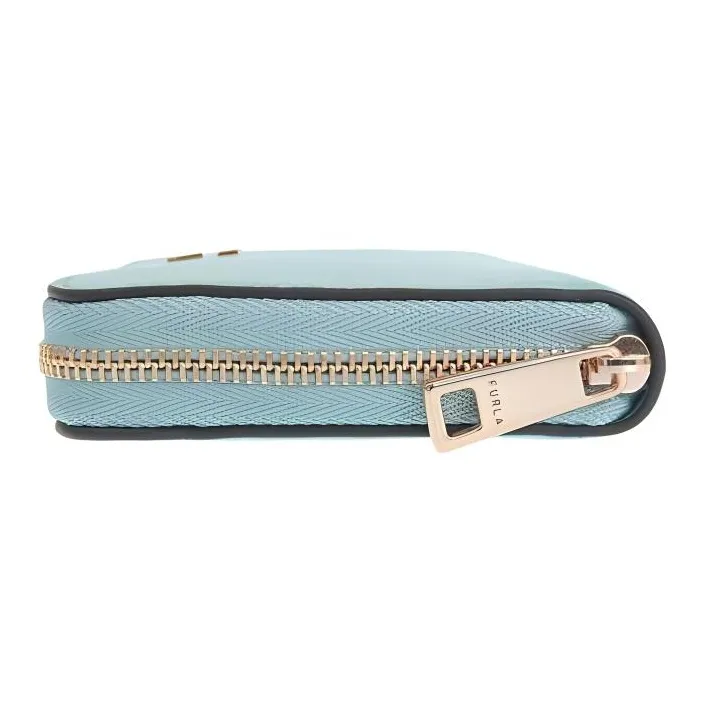 Furla Leather Card Holder Wallet Women's Turquoise-3