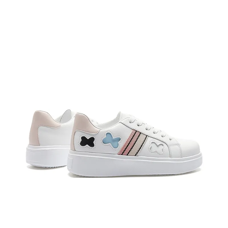 MCKP Slip Resistant Low Top Skateboard Shoes Women's White-2