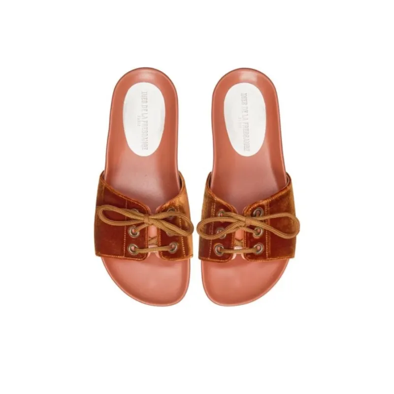 INES DE LA FRESSANGE Slide Slippers Women's Brown-3