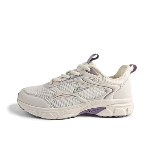Warrior Anti Slip And Wear Resistant Height Increasing Low Top Chunky Sneakers Women's Beige Purple
