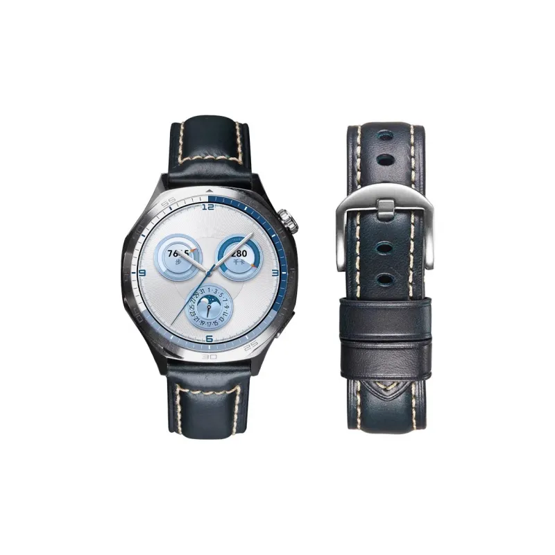 IBOANN Watch Band Huawei Compatibility Cowhide Leather Material-0