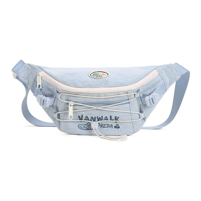 VANWALK PIZZA Series 100% Cotton Fanny Pack Sling Bag Trumpets Unisex Multicolor-2