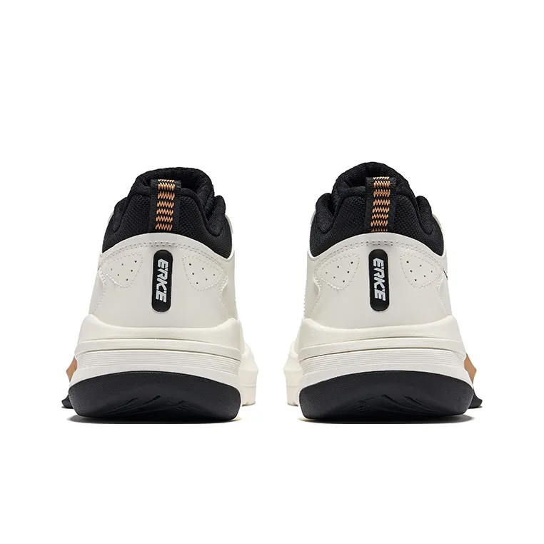 Erke Dominance 2 Wear Resistant Slip Resistant High Top Casual Shoes Men's White Black Beige-4