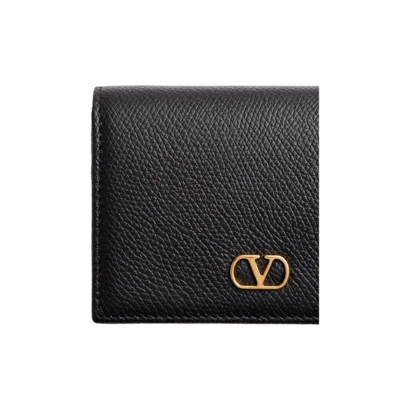 Valentino GARAVANI Grained Calfskin Wallet Women's Black-4