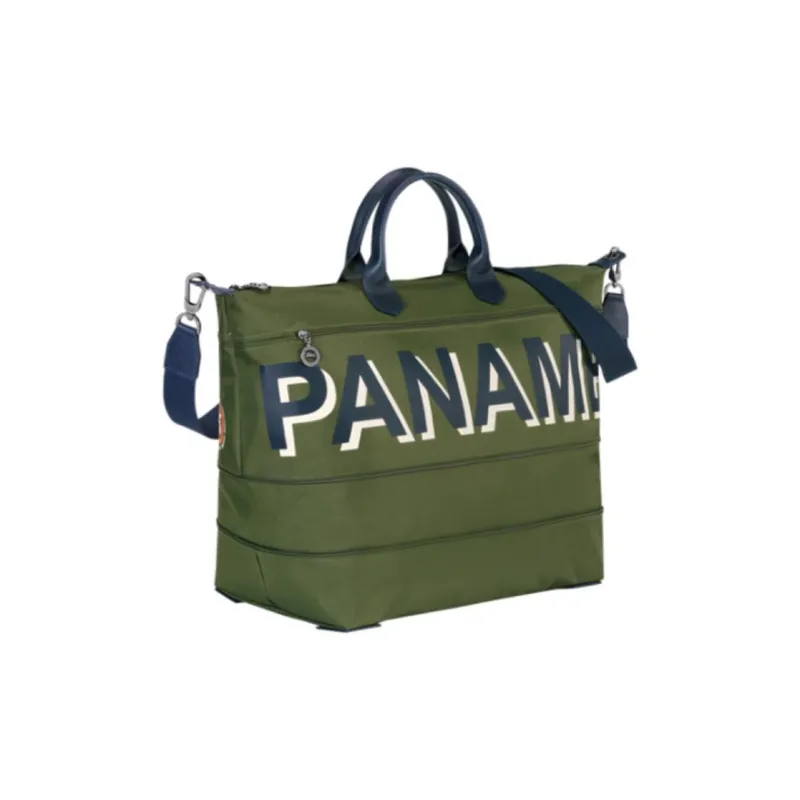 LONGCHAMP Paname Cow Leather Travel Bag Medium Size Unisex Green Khaki-2