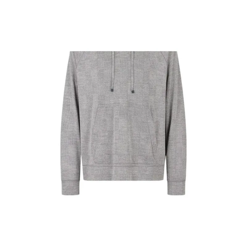 EMPORIO ARMANI Checked Long-sleeved Hoodie-5