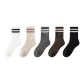 Black+Coffee+Light Khaki+White+Gray[7A Antibacterial Wool Socks]