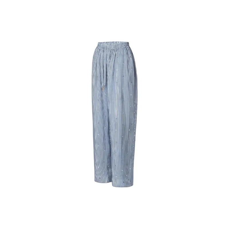 LOUIS VUITTON Bejeweled Pinstripe Baggy Pajama Pants-2