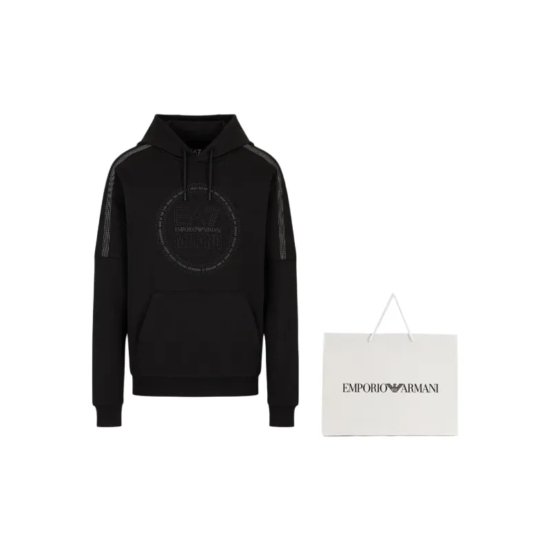 EMPORIO ARMANI Logo print Cotton Hoodie-4