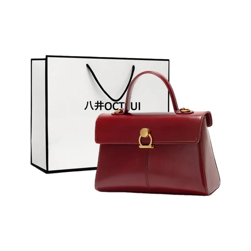 OCTSUI PVC Handbag Medium Size Women's Caramel/Coffee/Black Red-10